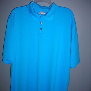 SOLD.....men's  turquoise blue SS GOLF SHIRT by ANTIGUA, Size  XL